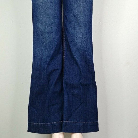 Level 99 Flared Wide Leg Women's Blue Denim Jeans - Picture 6 of 12